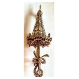 Vintage Rhinestone Umbrella Brooch with Red and Clear Stones, 3.25 Inch Vintage Rhinestone Umbrella Brooch with Red and Clear Stones, 3.25 Inch