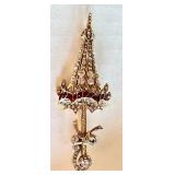 Vintage Rhinestone Umbrella Brooch with Red and Clear Stones, 3.25 Inch Vintage Rhinestone Umbrella Brooch with Red and Clear Stones, 3.25 Inch