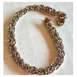 Sterling Silver 6.5" Byzantine Chain Bracelet, Marked 925 Turkey Sterling Silver 6.5" Byzantine Chain Bracelet, Marked 925 Turkey