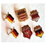 Set of 6 Vintage Enamel Pins Germany Cities, Monaco, and Flags Set of 6 Vintage Enamel Pins Germany Cities, Monaco, and Flags