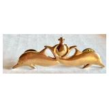 Vintage Netherlands Navy Submarine Pin with Twin Dolphin Design Vintage Netherlands Navy Submarine Pin with Twin Dolphin Design