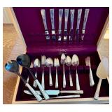 Prestige Plate Flatware Set with Chest, 6 Dinner Forks, 7 Teaspoons, 8 Salad Forks & Knives, Serving Utensils Prestige Plate Flatware Set with Chest, 6 Dinner Forks, 7 Teaspoons, 8 Salad Forks & Knives, Serving Utensils