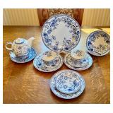 Spode England Clifton Blue and White Floral Tea and Dessert Set Spode England Clifton Blue and White Floral Tea and Dessert Set