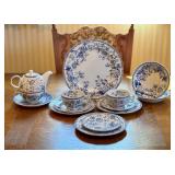 Spode England Clifton Blue and White Floral Tea and Dessert Set Spode England Clifton Blue and White Floral Tea and Dessert Set