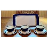 Villeroy & Boch Saphir Saar Serving Tray with 3 Cups and Saucers Villeroy & Boch Saphir Saar Serving Tray with 3 Cups and Saucers