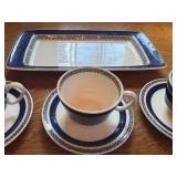 Villeroy & Boch Saphir Saar Serving Tray with 3 Cups and Saucers Villeroy & Boch Saphir Saar Serving Tray with 3 Cups and Saucers
