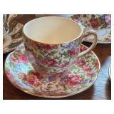Vintage Porcelain Tea Set with Floral Plates and Teacups, Assorted German Makers Vintage Porcelain Tea Set with Floral Plates and Teacups, Assorted German Makers