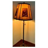Vintage 63-Inch Floor Lamp with Decorative Base and Pictorial Shade Vintage 63-Inch Floor Lamp with Decorative Base and Pictorial Shade