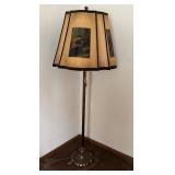 Vintage 63-Inch Floor Lamp with Decorative Base and Pictorial Shade Vintage 63-Inch Floor Lamp with Decorative Base and Pictorial Shade