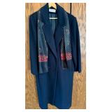 Forecaster of Boston 100% Wool Navy Coat with Paisley Scarf Size 10 Forecaster of Boston 100% Wool Navy Coat with Paisley Scarf Size 10