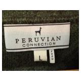 Peruvian Connection Green and Black Jacquard Cardigan Sweater Size L Peruvian Connection Green and Black Jacquard Cardigan Sweater Size L