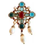 Ellen Brooch 16th Century Inspired Statement Pin with Gemstones and Pearls Ellen Brooch 16th Century Inspired Statement Pin with Gemstones and Pearls