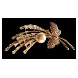 Set of 3 Rhinestone Brooches - Dragonfly, Bird, and Micro Set Zircon with Faux Pearls Set of 3 Rhinestone Brooches - Dragonfly, Bird, and Micro Set Zircon with Faux Pearls