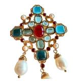 Ellen Brooch 16th Century Inspired Statement Pin with Gemstones and Pearls Ellen Brooch 16th Century Inspired Statement Pin with Gemstones and Pearls