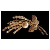 Set of 3 Rhinestone Brooches - Dragonfly, Bird, and Micro Set Zircon with Faux Pearls Set of 3 Rhinestone Brooches - Dragonfly, Bird, and Micro Set Zircon with Faux Pearls