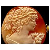 Italian 925 Silver Cameo Brooch with Pearls Italian 925 Silver Cameo Brooch with Pearls