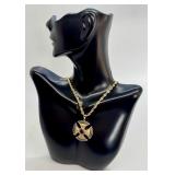 Ross Simons 1.30 Carat Garnet Cross Pendant in 14kt Yellow Gold with 14K Chain Ross Simons 1.30 Carat Garnet Cross Pendant in 14kt Yellow Gold with 14K Chain