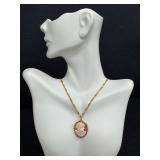 22K Gold Chain with 14K Gold Cameo Pendant 22K Gold Chain with 14K Gold Cameo Pendant