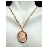22K Gold Chain with 14K Gold Cameo Pendant 22K Gold Chain with 14K Gold Cameo Pendant