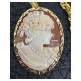 22K Gold Chain with 14K Gold Cameo Pendant 22K Gold Chain with 14K Gold Cameo Pendant
