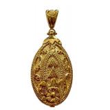 Graziella Italy 18K Gold Ornate Pendant Graziella Italy 18K Gold Ornate Pendant
