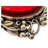 Hazel Black Cranberry Glass Brooch MMA Reproduction Hazel Black Cranberry Glass Brooch MMA Reproduction