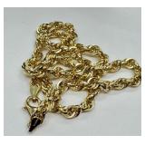 14k Gold Rope Chain Necklace, 14k Gold Rope Chain Necklace,