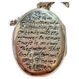Sterling Silver 20 Inch Chain with Engraved Oval Locket Pendant Sterling Silver 20 Inch Chain with Engraved Oval Locket Pendant