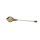 Sterling Silver 925 Pearl Flower Stick Pin, 3.75 Inch Sterling Silver 925 Pearl Flower Stick Pin, 3.75 Inch