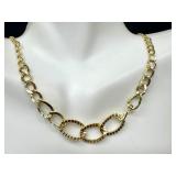 18 Karat Gold Link Necklace, 18 Inch 18 Karat Gold Link Necklace, 18 Inch