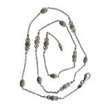 Sterling Silver 22 Inch Necklace with Sparkly Accents Sterling Silver 22 Inch Necklace with Sparkly Accents