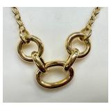 14K Gold Italian Chain Necklace with Oval and Round Links, 18 Inches 14K Gold Italian Chain Necklace with Oval and Round Links, 18 Inches
