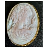 14K Gold Vintage Cameo Brooch Pendant 14K Gold Vintage Cameo Brooch Pendant
