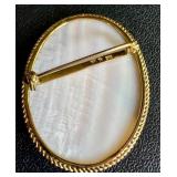 14K Gold Vintage Cameo Brooch Pendant 14K Gold Vintage Cameo Brooch Pendant
