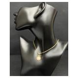 Gold Necklace with Pearl Pendant, 19 inch Chain Gold Necklace with Pearl Pendant, 19 inch Chain