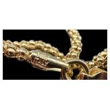 18 Inch Italian 14k Gold Chain Necklace with Anchor and Ship Wheel Pendant 18 Inch Italian 14k Gold Chain Necklace with Anchor and Ship Wheel Pendant