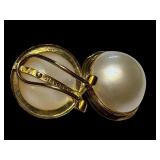 14k Gold Earrings with Large Mabe Pearls, Set of 2 14k Gold Earrings with Large Mabe Pearls, Set of 2