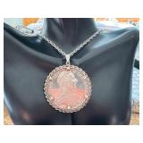 Sterling Silver 20" Chain with Large Maria Theresa Coin Pendant Sterling Silver 20" Chain with Large Maria Theresa Coin Pendant