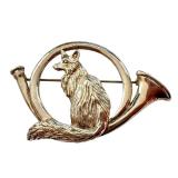 Hand and Hammer Sterling Silver Fox Horn Brooch Hand and Hammer Sterling Silver Fox Horn Brooch