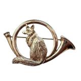 Hand and Hammer Sterling Silver Fox Horn Brooch Hand and Hammer Sterling Silver Fox Horn Brooch
