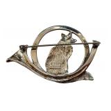 Hand and Hammer Sterling Silver Fox Horn Brooch Hand and Hammer Sterling Silver Fox Horn Brooch