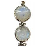 Sterling Silver Pendant with Moonstone and Blue Gemstone Sterling Silver Pendant with Moonstone and Blue Gemstone