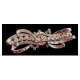 14K White Gold Brooch with Pearls and Diamonds 14K White Gold Brooch with Pearls and Diamonds