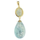 Aquamarine and 14K Gold Pendant, 1.8 Inch Drop Aquamarine and 14K Gold Pendant, 1.8 Inch Drop