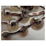 Sterling Silver Grape Cluster Brooch with Pearl Accents Sterling Silver Grape Cluster Brooch with Pearl Accents