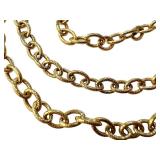 14k Gold Textured Link Necklace, 20 Inch 14k Gold Textured Link Necklace, 20 Inch