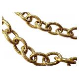 14k Gold Textured Link Necklace, 20 Inch 14k Gold Textured Link Necklace, 20 Inch