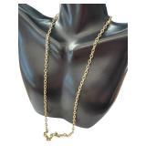 14k Gold Textured Link Necklace, 20 Inch 14k Gold Textured Link Necklace, 20 Inch