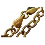 14k Gold Textured Link Necklace, 20 Inch 14k Gold Textured Link Necklace, 20 Inch