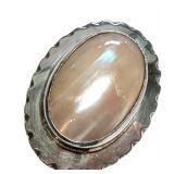 Sterling Silver Nakai Brooch with Oval Gemstone Inlay Sterling Silver Nakai Brooch with Oval Gemstone Inlay
